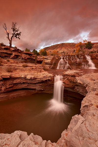 Secret Falls At Sunset
